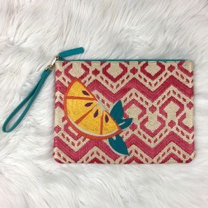 Vera Bradley Straw Beach Wristlet - Orange Slice
